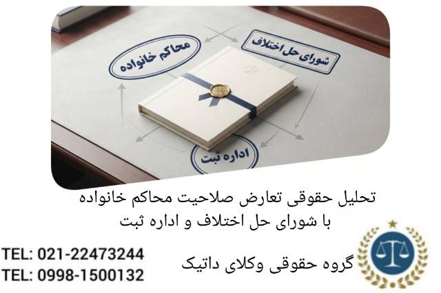 تحلیل حقوقی تعارض صلاحیت محاکم خانواده با شورای حل اختلاف و اداره ثبت در دعاوی مالی زوجین